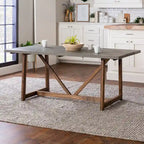 Solid Wood 72-inch Farmhouse Trestle Dining Table