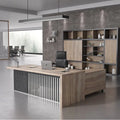 63 Inch Executive Office Desk/Modern Home Office Desk with File Cabinet