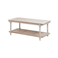 Chesterfield Wood & Cane Coffee Table - Whitewash