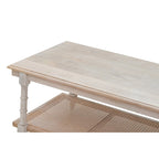 Chesterfield Wood & Cane Coffee Table - Whitewash