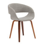Mid-century Style Dining Chair With Fabric Upholstery