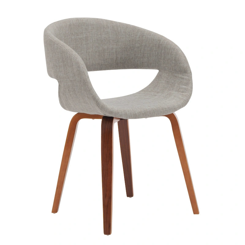Mid-century Style Dining Chair With Fabric Upholstery