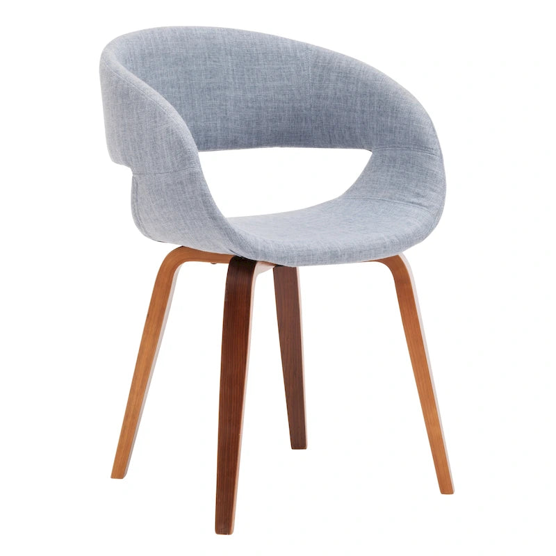 Mid-century Style Dining Chair With Fabric Upholstery