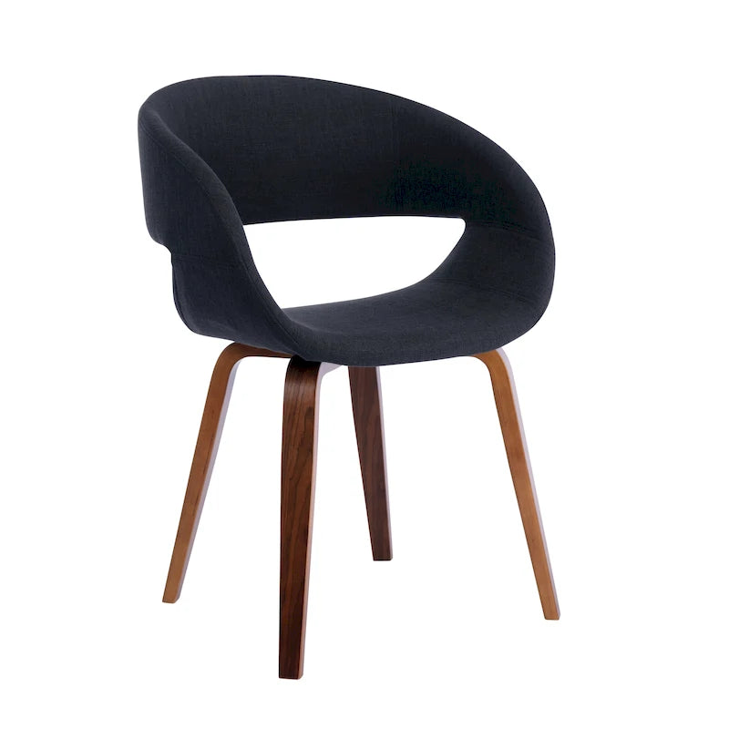 Mid-century Style Dining Chair With Fabric Upholstery
