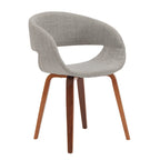 Mid-century Style Dining Chair With Fabric Upholstery