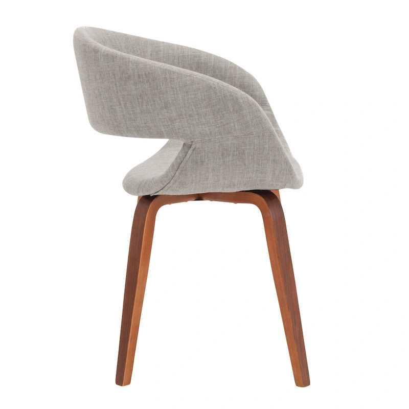 Mid-century Style Dining Chair With Fabric Upholstery
