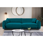 88.2W Metal-Legs Velvet Fabirc Foam Sofa