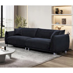 88.2W Metal-Legs Velvet Fabirc Foam Sofa