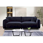 88.2W Metal-Legs Velvet Fabirc Foam Sofa