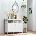 Sideboard Buffet Server Table with 2 Doors, Kitchen Storage Cabinet with Adjustable Shelves for Kitchen and Dining Room