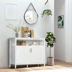 Sideboard Buffet Server Table with 2 Doors, Kitchen Storage Cabinet with Adjustable Shelves for Kitchen and Dining Room