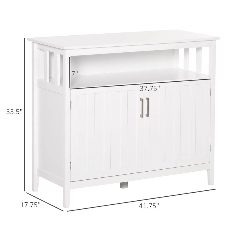 Sideboard Buffet Server Table with 2 Doors, Kitchen Storage Cabinet with Adjustable Shelves for Kitchen and Dining Room