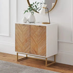 Rustic Doors Metal Base Free Standing Modern Storage Cabinet for Entryway