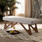 Mid-century Modern Upholstered Boomerang Bench