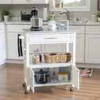 Rolling Mobile Kitchen Cart with Granite Top