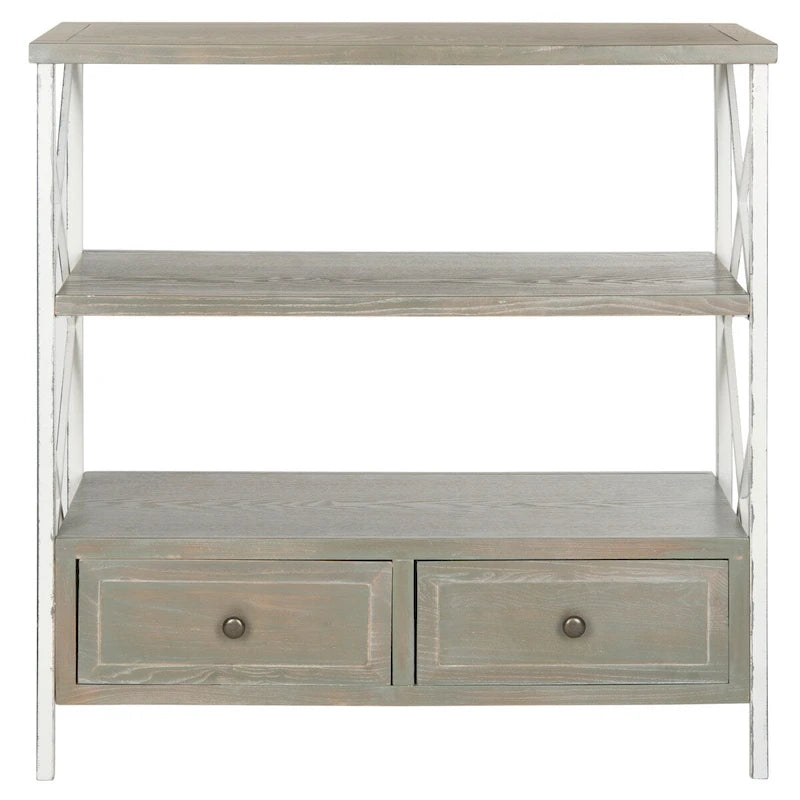 Pale Blue Storage Console Table - 33.9 x 15.2 x 34.8 - 34Wx15Dx35H