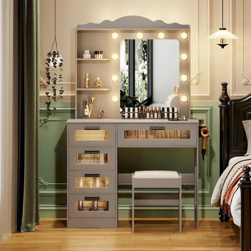 Makeup Vanity with 3 Lighting Colors