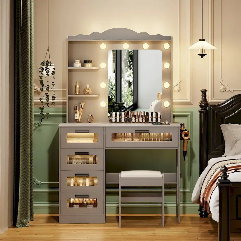 Makeup Vanity with 3 Lighting Colors