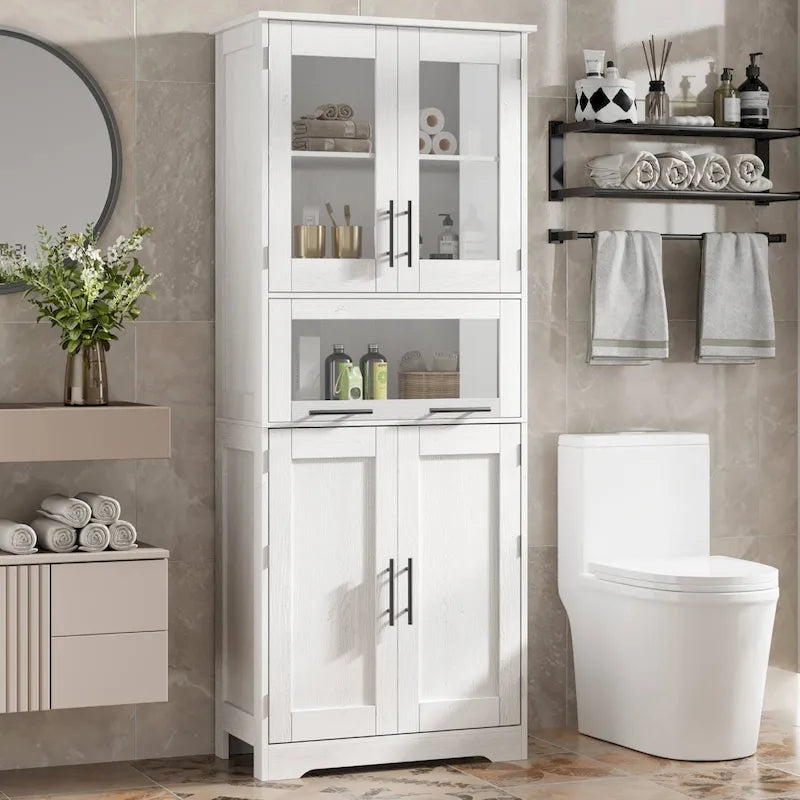 Tall Cabinet with Doors and Adjustable Shelf, Kitchen, Bathroom - N/A