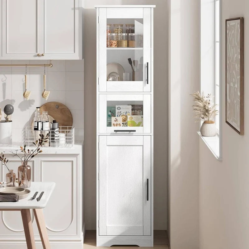 Tall Cabinet with Doors and Adjustable Shelf, Kitchen, Bathroom - N/A